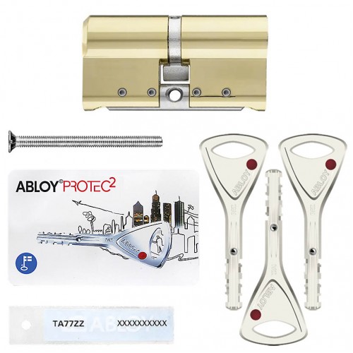 Купить Цилиндр Abloy Protec 2 Hard CY332 ключ-ключ, 128 мм (47х81), латунь полированная, закаленный корпус Одесса