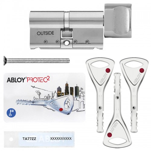 Купить Цилиндр Abloy Protec 2 CY323 ключ-тумблер, 62 мм (31х31), хром Одесса