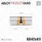 Цилиндр Abloy Protec 2 Hard CY332 ключ-ключ, 83 мм (42х41), хром матовый, закаленный корпус в Одессе