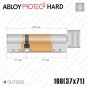 Цилиндр Abloy Protec 2 Hard CY333 ключ-тумблер, 108 мм (37х71), латунь полированная, закаленный корпус в Одессе