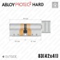 Цилиндр Abloy Protec 2 Hard CY333 ключ-тумблер, 83 мм (42х41), хром полированный, закаленный корпус в Одессе