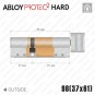 Цилиндр Abloy Protec 2 Hard CY333 ключ-тумблер, 98 мм (37х61), хром полированный, закаленный корпус в Одессе