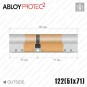 Цилиндр Abloy Protec 2 CY322 ключ-ключ, 122 мм (51х71), хром матовый в Одессе
