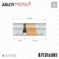 Циліндр Abloy Protec 2 CY322 ключ-ключ, 87 мм (31х56), хром матовий в Одесі