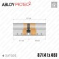 Цилиндр Abloy Protec 2 CY322 ключ-ключ, 87 мм (41х46), хром матовый в Одессе