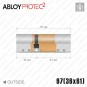 Цилиндр Abloy Protec 2 CY322 ключ-ключ, 97 мм (36х61), хром полированный в Одессе