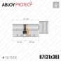 Цилиндр Abloy Protec 2 CY323 ключ-тумблер, 67 мм (31х36), латунь полированная в Одессе
