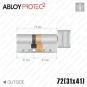 Цилиндр Abloy Protec 2 CY323 ключ-тумблер, 72 мм (31х41), хром матовый в Одессе