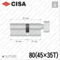 Циліндр CISA C3000 ключ-тумблер, 80 мм (45х35) в Одесі