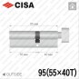 Циліндр CISA C3000 ключ-тумблер, 95 мм (55х40) в Одесі