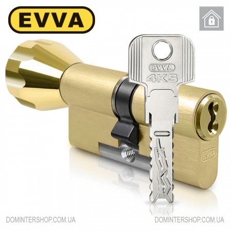 Цилиндр EVVA 4KS (ключ-тумблер), 107(31/76), латунь