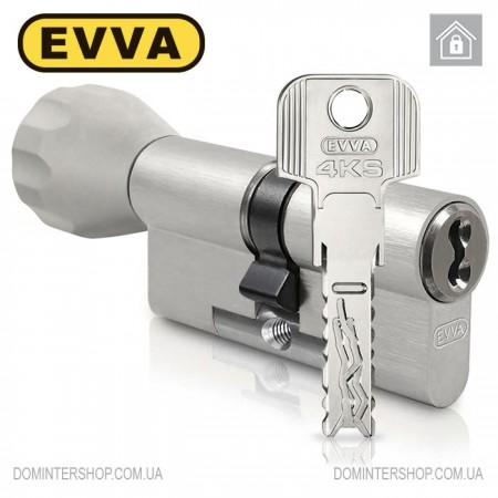 Цилиндр EVVA 4KS (ключ-тумблер), 107(31/76), никель