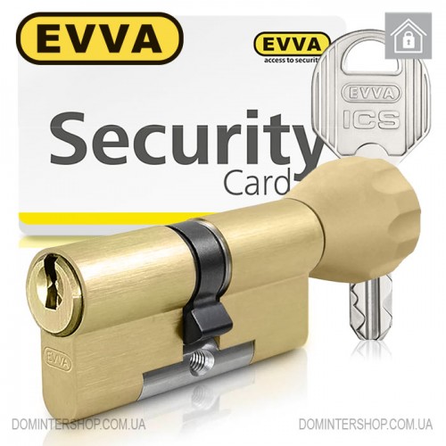 Купити Циліндр EVVA ICS ключ-тумблер, 62 мм (31х31), латунь матова Одеса