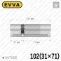 Цилиндр EVVA 4KS ключ-ключ, 102 мм (31х71), никель матовый в Одессе