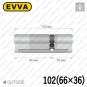 Цилиндр EVVA 4KS ключ-ключ, 102 мм (66х36), латунь полированная в Одессе