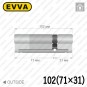 Цилиндр EVVA 4KS ключ-ключ, 102 мм (71х31), латунь полированная в Одессе