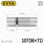 Цилиндр EVVA 4KS ключ-ключ, 107 мм (36х71), латунь полированная в Одессе