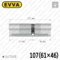Цилиндр EVVA 4KS ключ-ключ, 107 мм (61х46), никель матовый в Одессе
