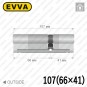 Цилиндр EVVA 4KS ключ-ключ, 107 мм (66х41), латунь полированная в Одессе
