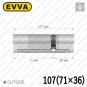 Цилиндр EVVA 4KS ключ-ключ, 107 мм (71х36), латунь полированная в Одессе