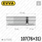 Цилиндр EVVA 4KS ключ-ключ, 107 мм (76х31), латунь полированная в Одессе