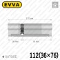 Цилиндр EVVA 4KS ключ-ключ, 112 мм (36х76), никель матовый в Одессе