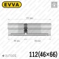 Цилиндр EVVA 4KS ключ-ключ, 112 мм (46х66), никель матовый в Одессе