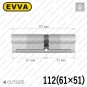 Цилиндр EVVA 4KS ключ-ключ, 112 мм (61х51), никель матовый в Одессе