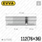 Цилиндр EVVA 4KS ключ-ключ, 112 мм (76х36), латунь полированная в Одессе
