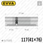 Цилиндр EVVA 4KS ключ-ключ, 117 мм (41х76), никель матовый в Одессе