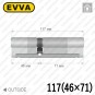 Цилиндр EVVA 4KS ключ-ключ, 117 мм (46х71), латунь полированная в Одессе