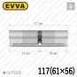 Цилиндр EVVA 4KS ключ-ключ, 117 мм (61х56), никель матовый Цилиндр EVVA 4KS ключ-ключ, 117 мм (61х56), никель матовый в Одессе