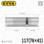 Цилиндр EVVA 4KS ключ-ключ, 117 мм (76х41), латунь полированная в Одессе