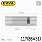 Цилиндр EVVA 4KS ключ-ключ, 117 мм (86х31), латунь полированная в Одессе