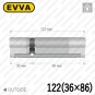 Цилиндр EVVA 4KS ключ-ключ, 122 мм (36х86), никель матовый в Одессе