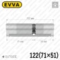 Цилиндр EVVA 4KS ключ-ключ, 122 мм (71х51), латунь полированная в Одессе