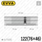 Цилиндр EVVA 4KS ключ-ключ, 122 мм (76х46), латунь полированная в Одессе