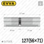 Цилиндр EVVA 4KS ключ-ключ, 127 мм (56х71), никель матовый в Одессе