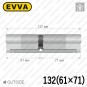 Цилиндр EVVA 4KS ключ-ключ, 132 мм (61х71), никель матовый в Одессе