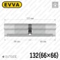 Цилиндр EVVA 4KS ключ-ключ, 132 мм (66х66), латунь полированная в Одессе