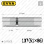 Цилиндр EVVA 4KS ключ-ключ, 137 мм (51х86), никель матовый в Одессе