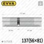Цилиндр EVVA 4KS ключ-ключ, 137 мм (56х81), никель матовый в Одессе