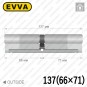 Цилиндр EVVA 4KS ключ-ключ, 137 мм (66х71), никель матовый в Одессе