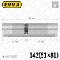 Цилиндр EVVA 4KS ключ-ключ, 142 мм (61х81), никель матовый в Одессе