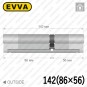 Цилиндр EVVA 4KS ключ-ключ, 142 мм (86х56), латунь полированная в Одессе