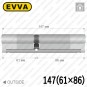 Цилиндр EVVA 4KS ключ-ключ, 147 мм (61х86), никель матовый в Одессе