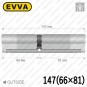 Цилиндр EVVA 4KS ключ-ключ, 147 мм (66х81), никель матовый в Одессе