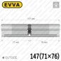 Цилиндр EVVA 4KS ключ-ключ, 147 мм (71х76), никель матовый в Одессе