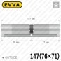 Цилиндр EVVA 4KS ключ-ключ, 147 мм (76х71), латунь полированная в Одессе