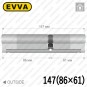 Цилиндр EVVA 4KS ключ-ключ, 147 мм (86х61), латунь полированная в Одессе